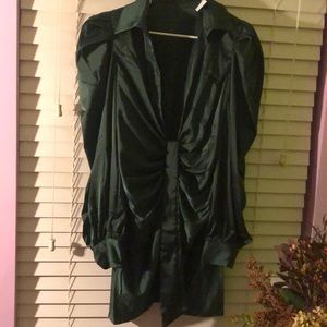 Satin Green Akira Dress